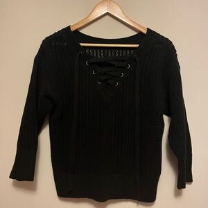 Gap Black Lace-Up Women's Sweater